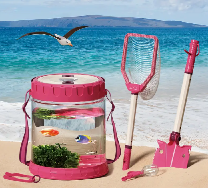 Youngsters's Adventure Kit, Transparent Observation Bucket, Mesh Bag, Beach Shovel, Outdoor Exploration Toys for Youngsters Aged 3-8, Christmas Gift, Easter Gift, Lights Do Not Require Electricity, 2 AAA Batteries Are Required