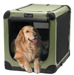 2-Door Collapsible Soft-Sided Folding Travel Crate Dog Kenne Portable Folding Soft Dog Crate for Outdoor and Travel Crate Kennel