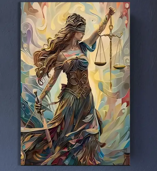 1Pc Lady Justice Canvas Poster