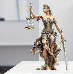 Flat Bohemian Style Female Justice Crystal Statue, Size 5.91" x 3.94" - Versatile Desktop Decoration for Home, Living Room, Bedroom, Office and Cafe