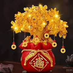 Resin Traditional Chinese Gourd Feng Shui Figurine - Indoor Decorative Sculpture for Home Office Living Room - Auspicious Calabash Ornamental Display