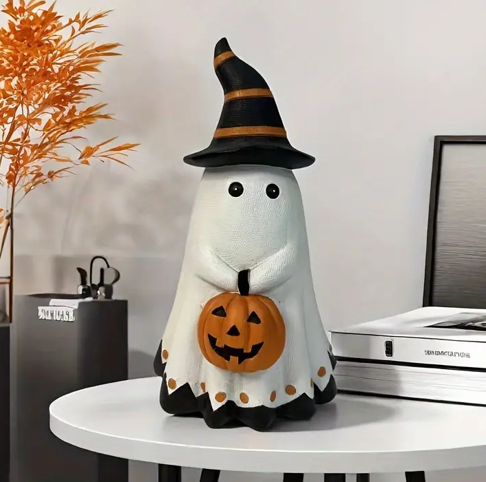 Charming Pumpkin Resin Sculpture – Perfect for Halloween Decor