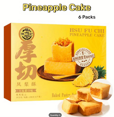 HSUFUCHI, 6.7oz*6packs, Thick Cut Taiwanese Pineapple Pastry Cake, Chinese Authentic Delicious Snack Treat, Children's Day Gift