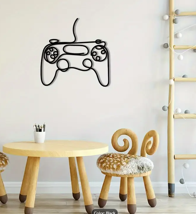 Gamer Metal Wall Art, Video Game Controller Iron Wall Decor, Minimalist Gaming Room Decoration, Ideal Gift for Gamers, Man Cave Artwork, Gamepad Iron Wall Hanging