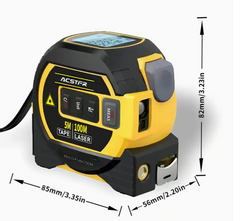 3in1 Digital High Precision Laser Rangefinder, Steel Tape, 1pc, Equipped with 2AAA Batteries