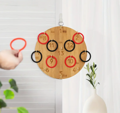 [12 Rings Hook Throwing Game] Hook and Loop Throwing Game Board, Bamboo Throwing Board Game with 12 Rings and Extra Hooks, Indoor/Outdoor Fun Game, Party Game 99 sold Sold by fresh funny