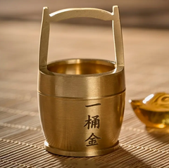 1pc Lucky Brass Cylinder - Feng Shui Wealth Decor, Charming Home & Room Accent, No Power Needed, Perfect for Holiday Display