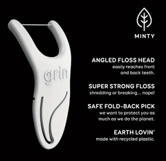 Molar Flosspyx Floss Picks 75 Count Dental Flossers Minty Flavor Recycled Plastic Great for Reaching Back Teeth Slide Easily Between Teeth Includes Safe Soft Fold-Back Tooth Pick