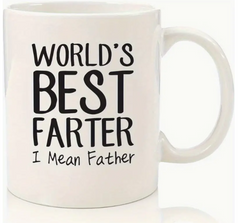 Dad Coffee Mug - "World's Best Father" Novelty Ceramic Cup, Humorous Gift for Father’s Day, Birthday, or Coffee Lovers, Hand Wash Only, Playful Design for Men and Dads, Fathers Day Gift
