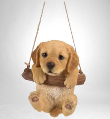 Resin Hanging Golden Retriever Puppy Statue – Adorable Decor for Dog Lovers!