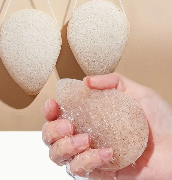 Natural Walnut Seed Konjac Face Sponge - 1 Pc Soft Facial Cleansing Tool For Makeup Removal And Natural Cleansing Puff