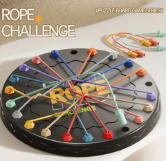 Colorful Rope Challenge Puzzle Game - Strategic Thinking & Problem-Solving Skills Development, Durable ABS Board with Vibrant Pegs, Ideal for Youngsters & Parent-Youngsters Interaction, Standard Edition, Puzzles for Youngsters