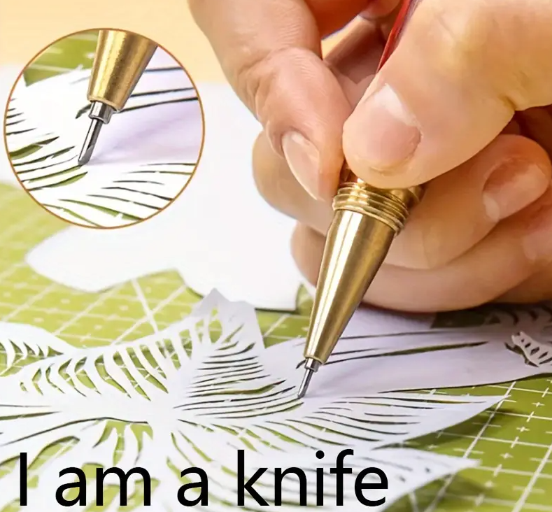 Diary penknife hand ledger carving knife hand carving knife girl's diary penknife sticker Paper Cuttings knife retro solid wood penknife friend gift cutting newspaper knife express knife