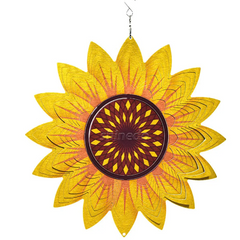 3D Metal Sunflower Wind Spinner