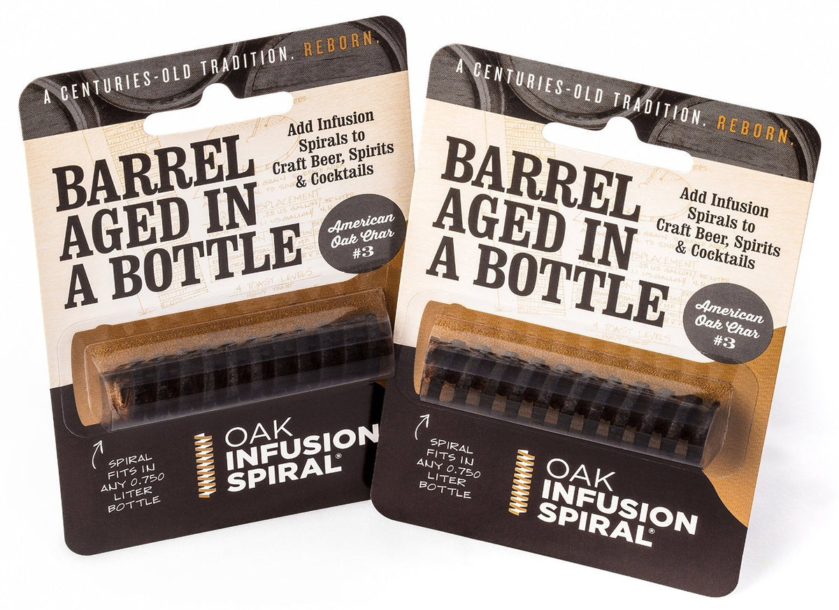 2 Pack - Barrel Aged in a Bottle Oak Infusion Spiral. Barrel Age Your Whiskey