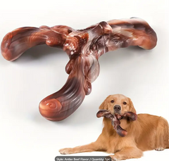 Beef-Flavored Nylon Antler Chew Toy for Aggressive Chewers