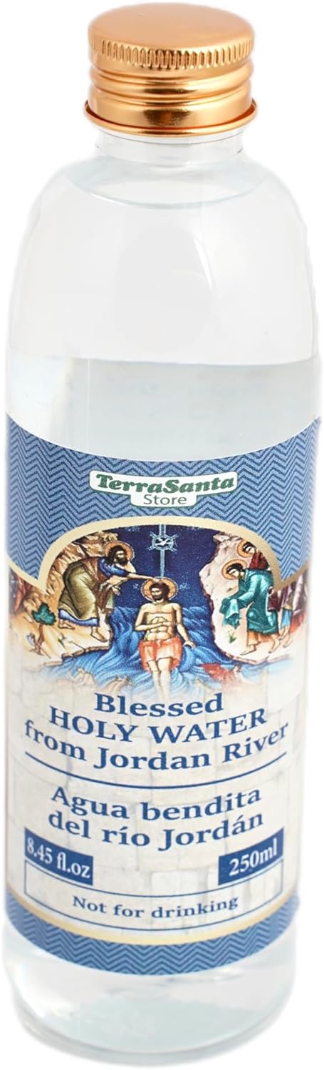 Blessed Authentic Bottle with Holy Water 8.4 fl.oz(250 ml) Souvenir from Jerusalem Holy Land Israel Certificate Gift Spiritual Tierra Sagrada Christian