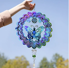 Butterfly Mandala Outdoor Metal Wind Spinner