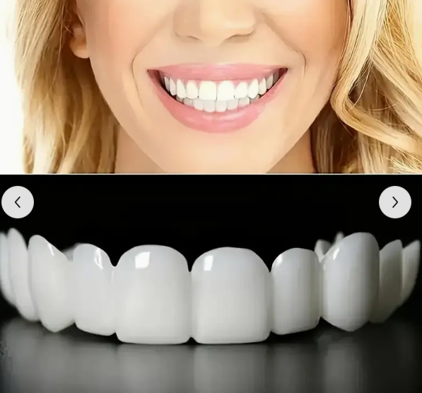 2pcs veneer comfortable fit dentures, white denture top veneer denture accessories for men and women