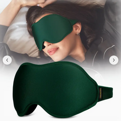 Blackout Eye Cover For Lash Extension - Sleep Mask For Women Men, 3D Contoured Breathable Blindfold For Side Sleeper, Soft Memory Foam, Sleeping Mask For Travel, Airplane, Night (Green)