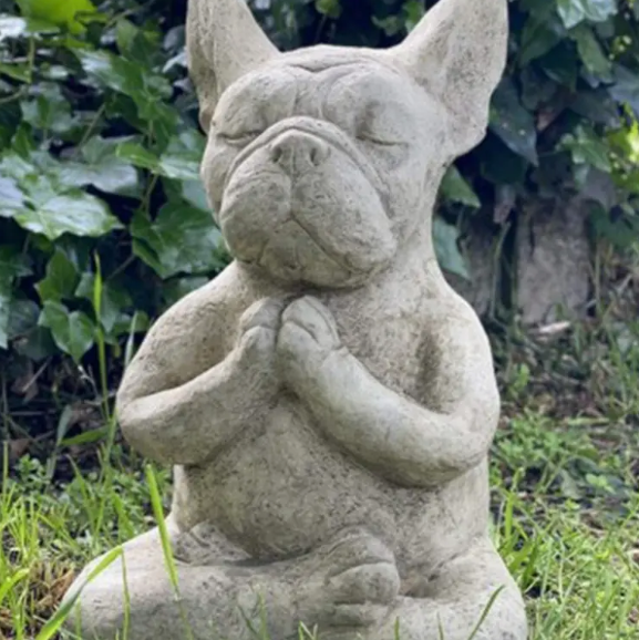 Buddha Meditation Dog Statue, Zen Yoga Relaxed Pose Dog Garden Decoration