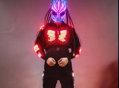 COLOR CHANGING LED ROBOT COSTUME LUMINOUS ROBOT SET HALLOWEEN CARNIVAL PARTY COSPLAY PERFORMANCE COSTUME.