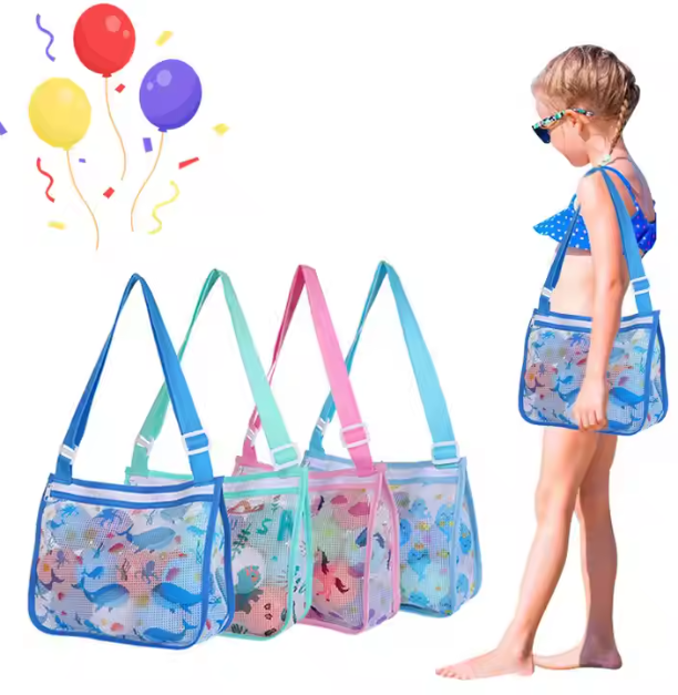 Candy Color Series Children Hollow Out Storage Bag Outdoor Portable Folding Travel Toys Party Beach bag