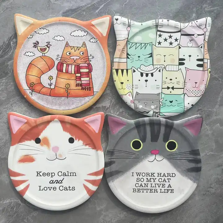 Cat Shaped Ceramic Coasters Sets for Cat Lovers