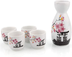 Spring Blossoms Ceramic Sake Set-