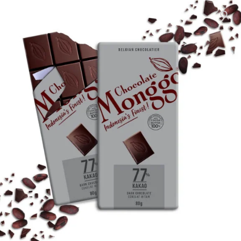 Chocolate Monggo Indonesia's Finest Chocolate Monggo DARK CHOCOLATE 77% Of Cocoa - Tablet 80g