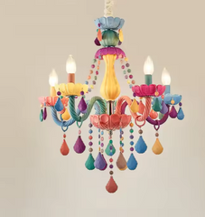 Macaron Colorful Princess Castle Chandelier Little Girl Room Light Opening Bedroom Chandelier