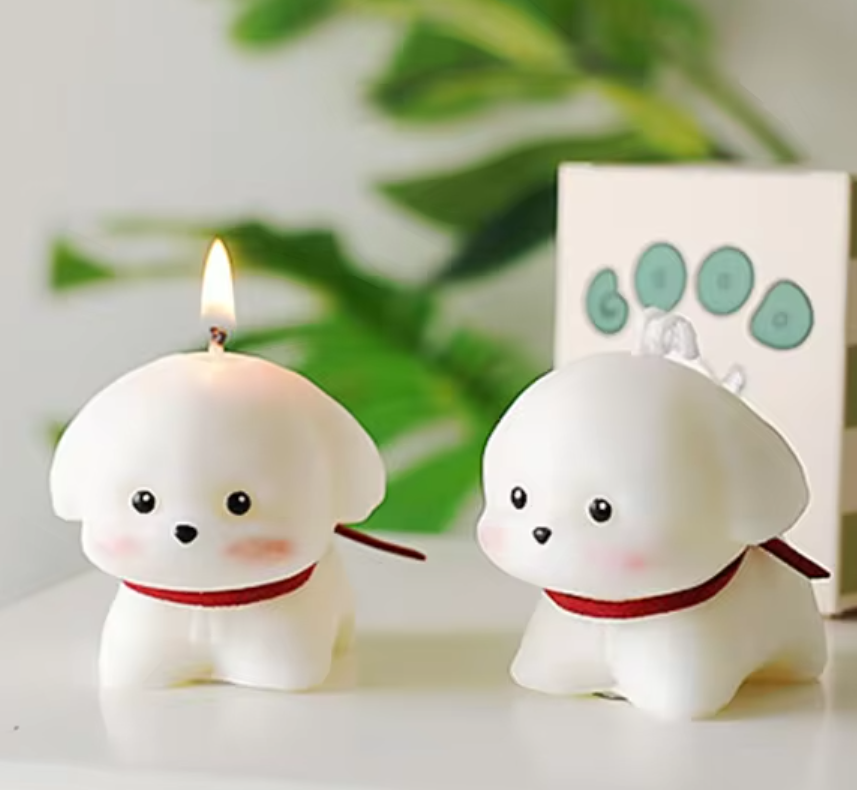 DGC Dog Shaped Scented Candle te Puppy Animal Aroma Soy Wax