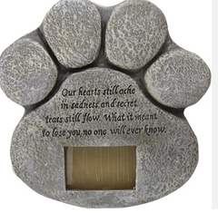 DOG CAT PAW PRINT GRAVE MEMORIAL STONE, PERFECT WAY TO MARK THE BELLOWED PET'S FINAL RESTING PEACE,INDOOR AND OUTDOOR DECORATION