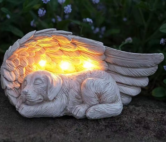 Dog Memorial Gifts Forever My Guardian Angel Garden Solar Light Pet Memorial Stone