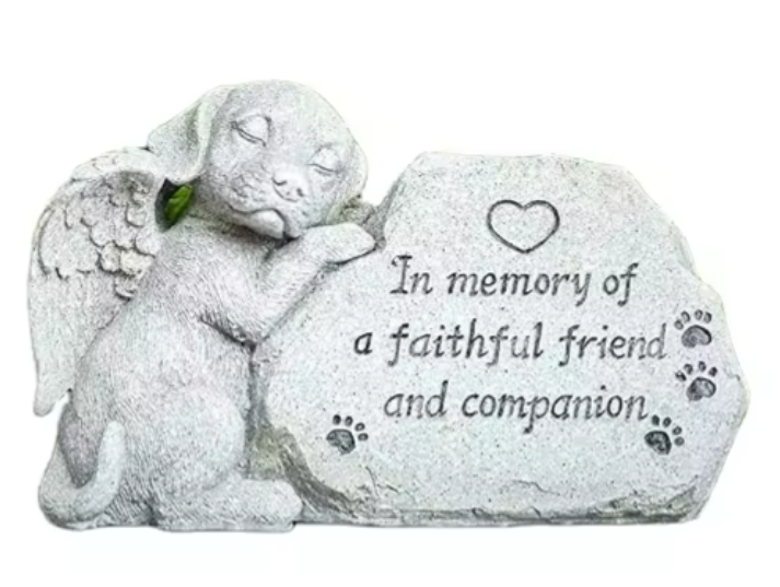 Dog Memorial Stone Statue