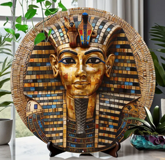 Egyptian Pharaoh Tutankhamun Mosaic Wall Sign: 100% Aluminum Material, 3D Design