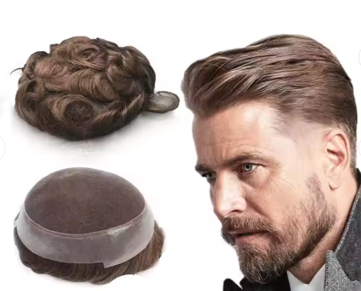 Factory Wholesale Custom Top Quality Australia base hair System 100% Indian Human Hair Natural Hairline V-looped Toupee for men