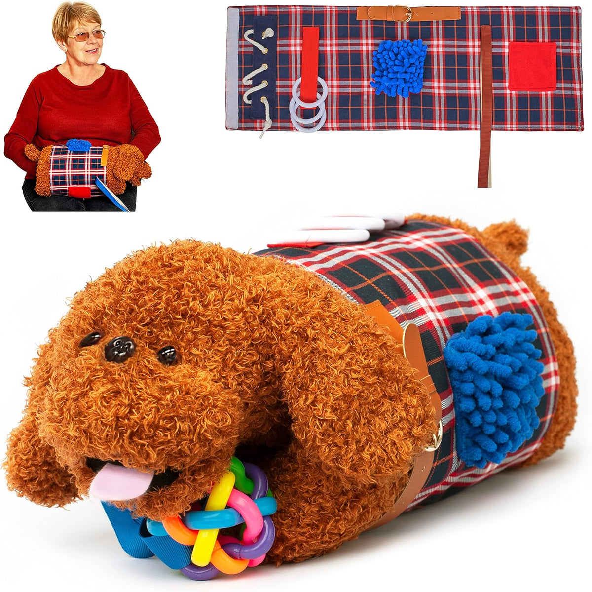 Fidget Muff and Blanket for Elderly | Fidget Blanket for Dementia | Dementia Products for Elderly | Gift and Activities for Seniors with Alzheimer’s or Dementia | Sensory Fidget Toys