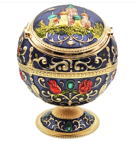 Flower Pattern Globe Cigarette Ashtray