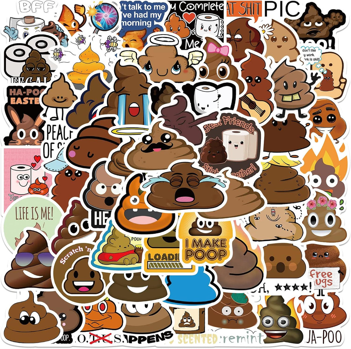 Funny Poop Stickers for Kids | 60 PCS