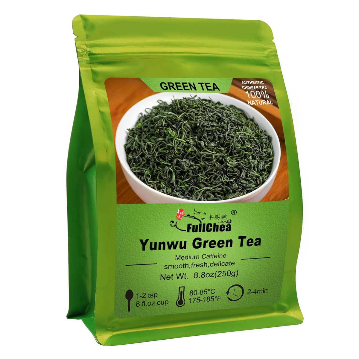 FullChea - Maojian - Chinese Yunwu Green Tea - Green Tea Loose Leaf - Mao Jian Tea - Refreshing Brisk - Improve Focus