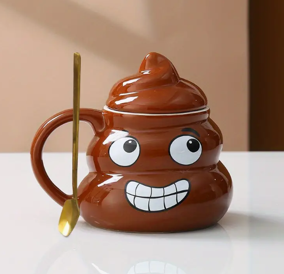 Funny Poop Mug: Ceramic Coffee Cup with Hilarious Faces - Perfect for a Laugh And a Great Gift!