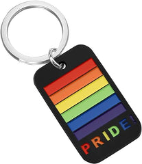 Gay Pride Rainbow Dog Tag Necklace Keychain LGBT Lesbian Jewelry Gift for Men