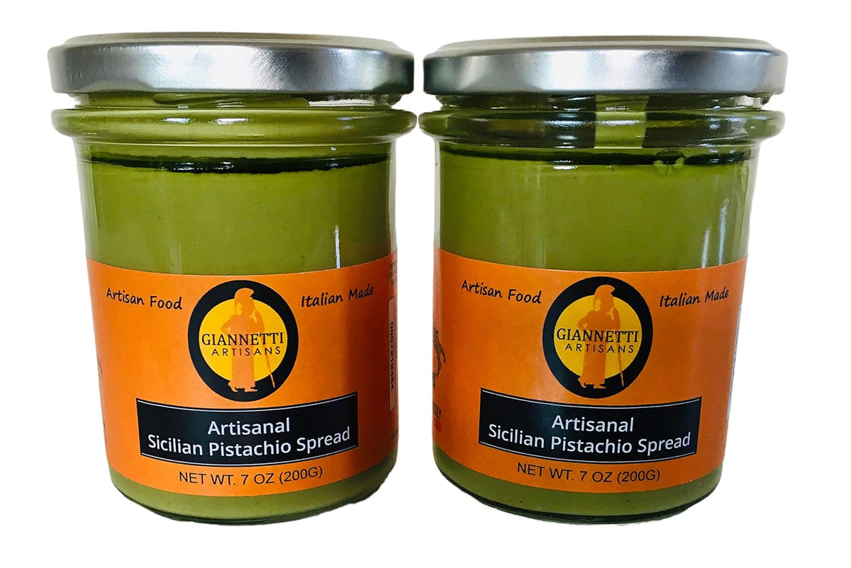 Giannetti Artisans Imported Sicilian Pistachio Spread with NO PALM OIL & 55% Sicilian Pistachio