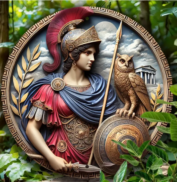 Product Description: Athena Symbol Metal Tin Sign