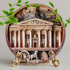 Product Description: Classic Greek Architecture Metal Wall Art