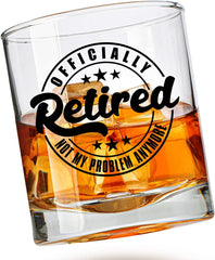 Officially Retired Bouron Glass - Retirement Gifts for Men