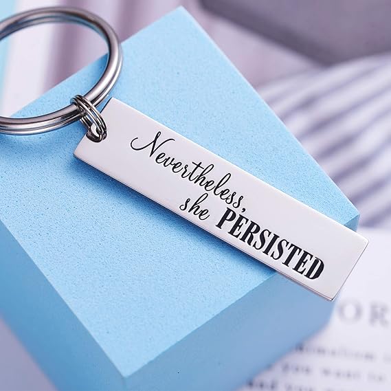 Inspirational Gifts For Women Keychain Feminism Feminist Gift Nevertheless She Persisted Encouragement Keychains