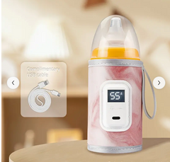 Intelligent Bottle Warmer Sleeve with 21 Temperature Settings and Smart Display, Real-time temperature can be synchronized, Having memory function, Universal most baby bottles