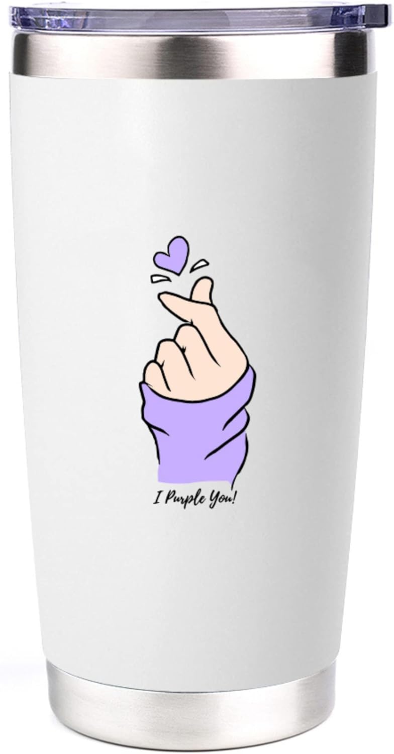 KPOP Insulated Tumbler- 20 oz Stainless Steel Cup with Lid for Coffee, Juice, Water, & Wine- Wine Tumbler Gift for KPOP Fans